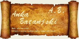 Anka Batanjski vizit kartica
